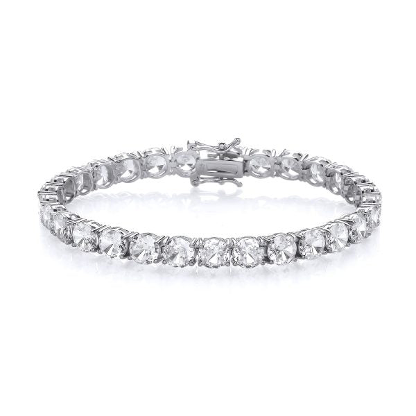 STERLING SILVER 6MM ROUND CZ TENNIS BRACELET – 7.5 INCH